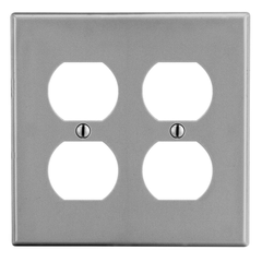 Hubbell Wiring Device-Kellems P82GY Wallplate, 2-Gang, 2 Duplex, Replacement MPN