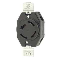 Leviton 7410-B 20 Amp 120/208 Volt- 3PY Flush Mounting Locking Receptacle