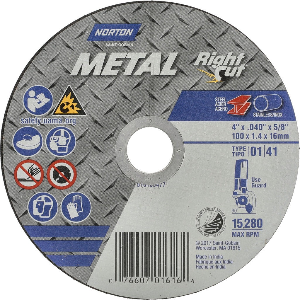 NORTON Norton 07660701616 Aluminum Oxide Cutoff Wheel 4 in