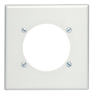 Leviton 80530-W PWR RECPT WLPT Standard Size Wallplate 2 Gangs