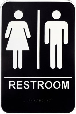 HILLMAN Hillman Fasteners 844149 Ada Restroom Sign 6x9 Braille