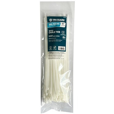 TRUGUARD Ironcube Works NL-5X300-100W Cable Tie 11in White 75lb 100pk
