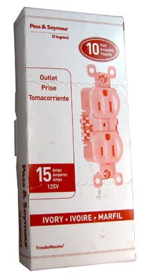 LEGRAND Pass Seymour 3232ICP8 Duplex Outlet 15A 125V Ivory 10 Pack