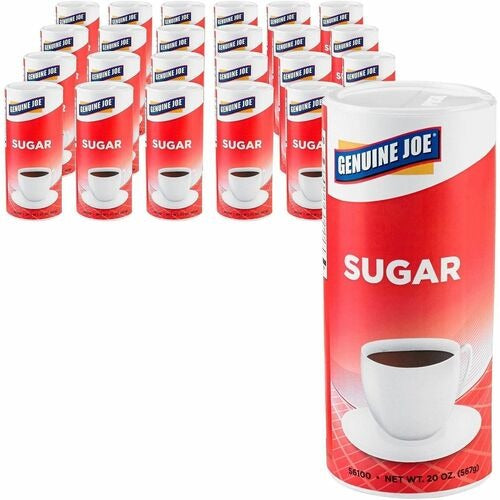 GENUINE JOE Genuine Joe GJO56100CT Pure Sugar Canister 20 Oz 24-pack