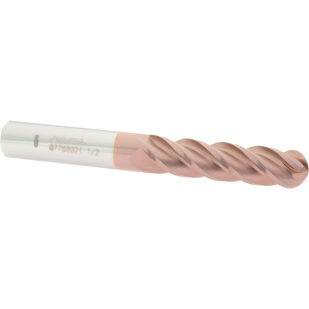 ACCUPRO Accupro 12184881 Ball End Mill 0.5 in 4 Flute Solid Carbide