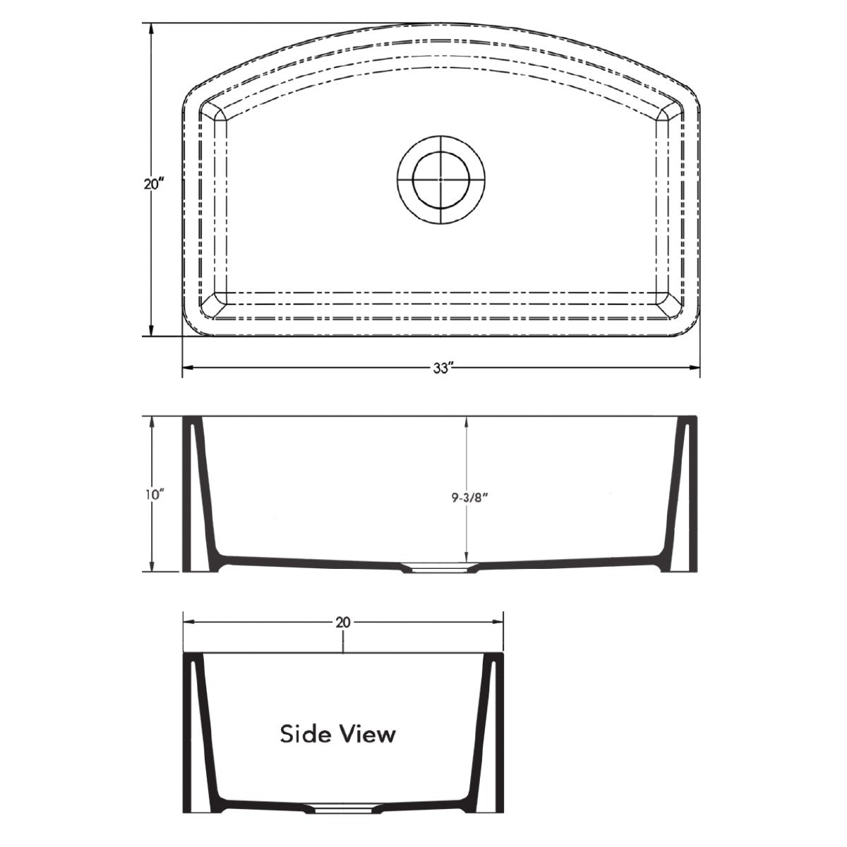 DAKOTA Dakota Plumbing Products GSE-QCA3320-BE Farmhouse Kitchen Sink
