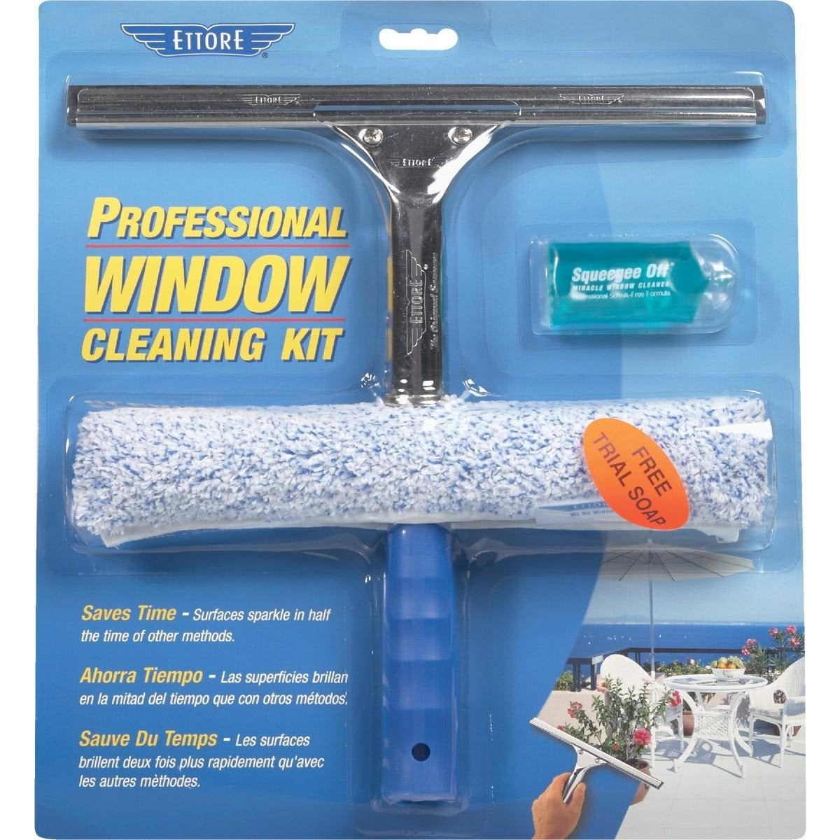 ETTORE ETTORE 04991-S Rubber Window Cleaning Kit 3-Piece