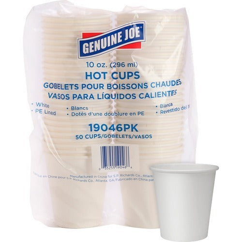 GENUINE JOE Genuine Joe GJO19046 Hot Cup 10 Oz White 50 Pack