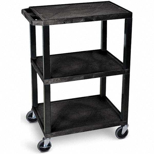 LUXOR Luxor WT34S Utility Cart 3-shelf Polyethylene Black