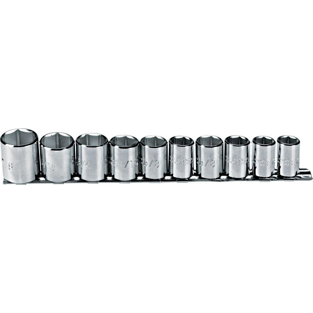 PROTO Proto J52122 10 Pc 3/8 in Drive Socket Set 6 Point