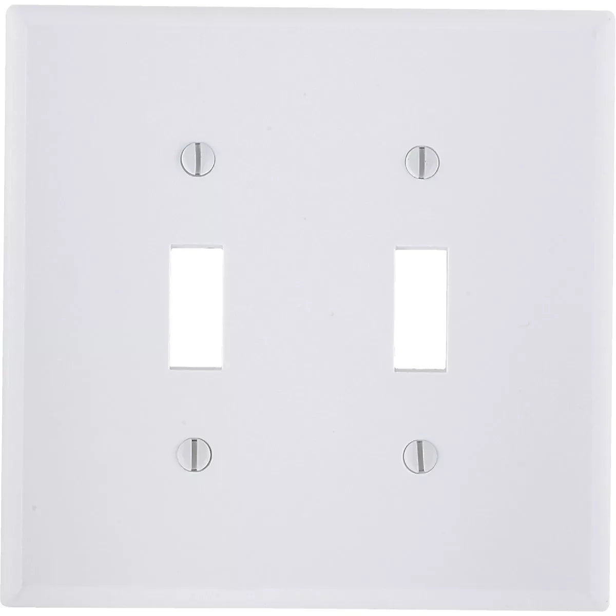 LEVITON Leviton 003-80509-00W 2-gang smooth plastic mid-way toggle switch wall plate (pack 1)