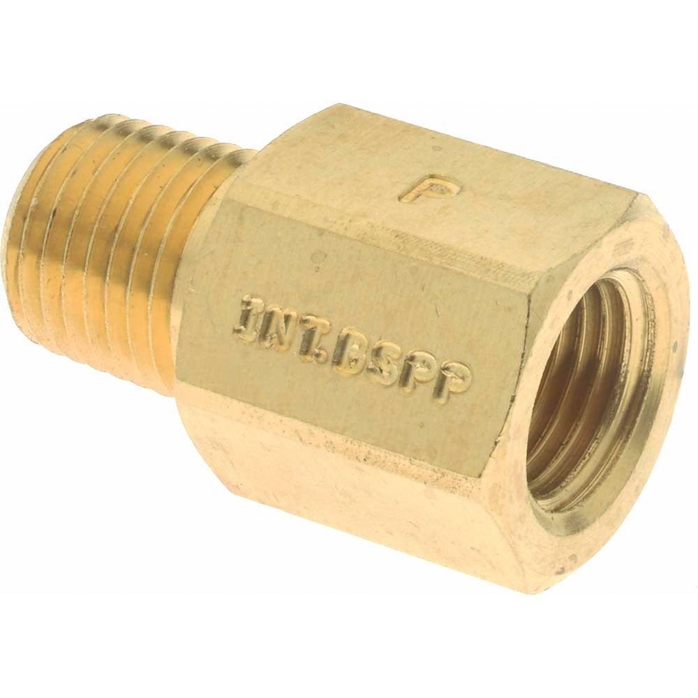 PARKER Parker X1/4FHG4-B Pipe Adapter 1/4 in Mnptf X Fbspp Brass