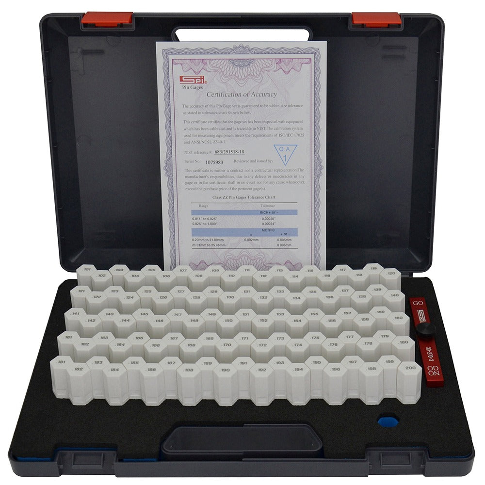 SPIROTHERM Spi 616-82902 Class Zz Plug Gage Set 90 Pc 0.011-0.1 in