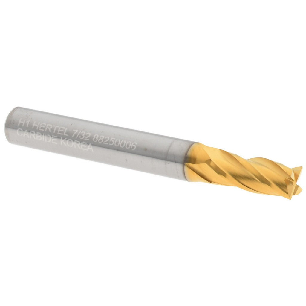 HERTEL Hertel 750623 Square End Mill 7/32 in 4 Flute Carbide Tin