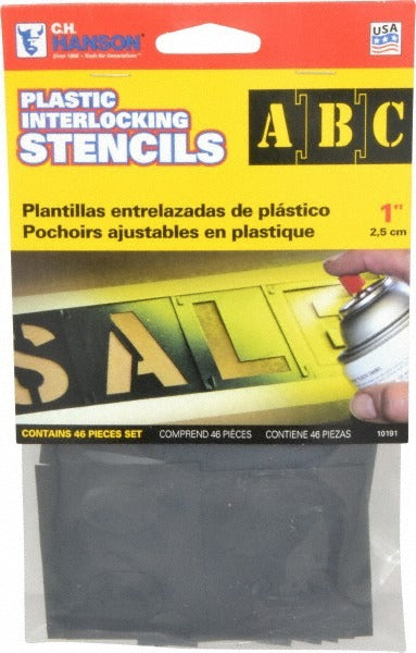 C H HANSON C.h. Hanson 10191 Pvc Stencil Set 1 Inch Letters Numbers