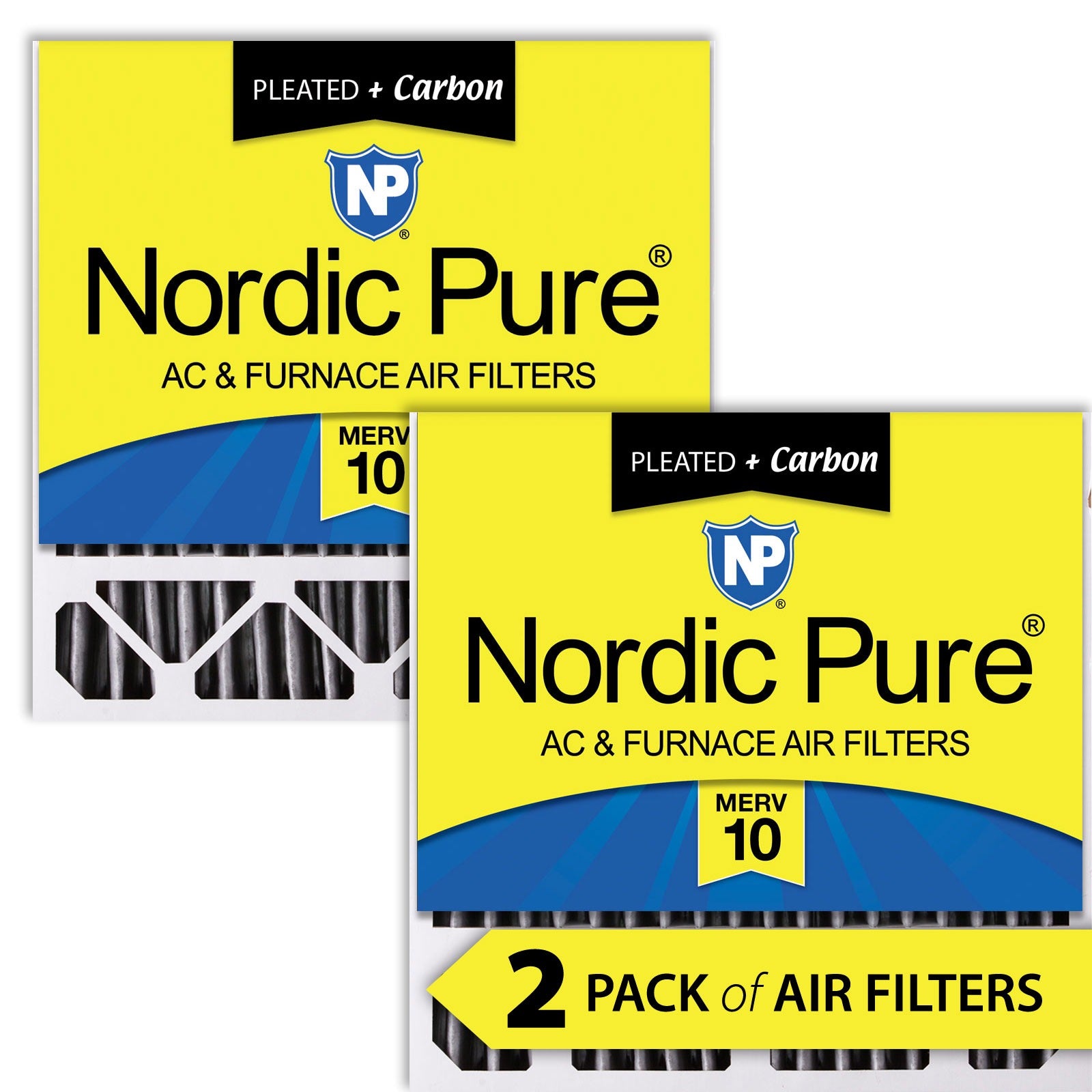 NORDIC PURE Nordic Pure 20x20x5HPM10C-2 Merv 10 Furnace Filter 2 Pack