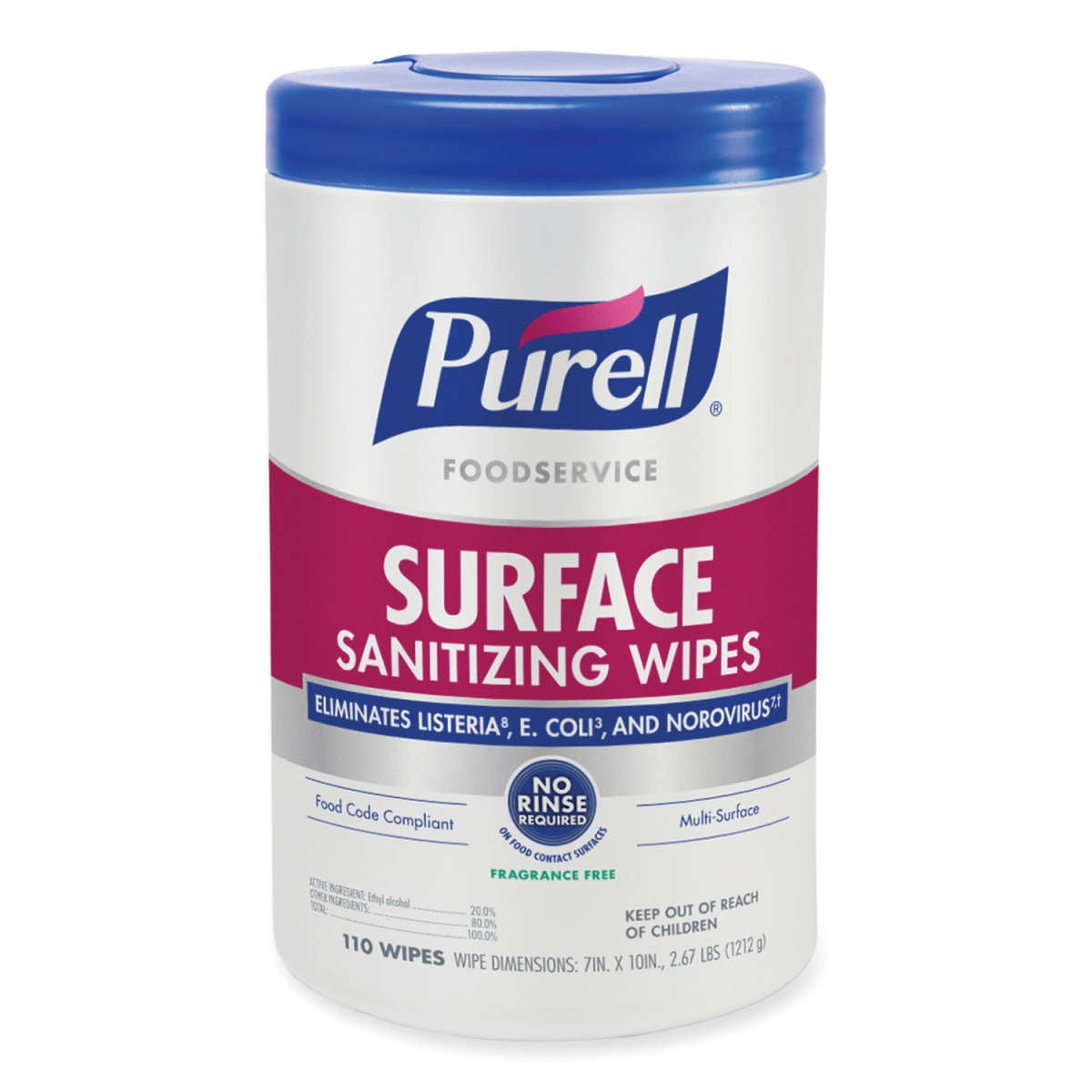 GOJO Gojo GOJ934106 Purell Foodservice Surface Sanitizing Wipes 110 Wipes/Container