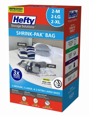 HEFTY Hms Mfg HFT-7052463-2 Shrink Bag Variety Pack 6 Count
