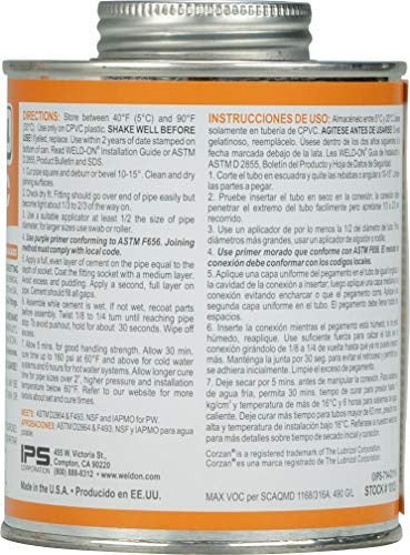 IPS Ips 10135 Weld-On 714 CPVC Heavy-Bodied High-Strength Solvent Cement (1 Pint)
