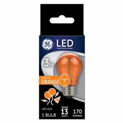 GE G E Lighting 93116858 3W A15 Orange Led Party Bulb 4 Pack