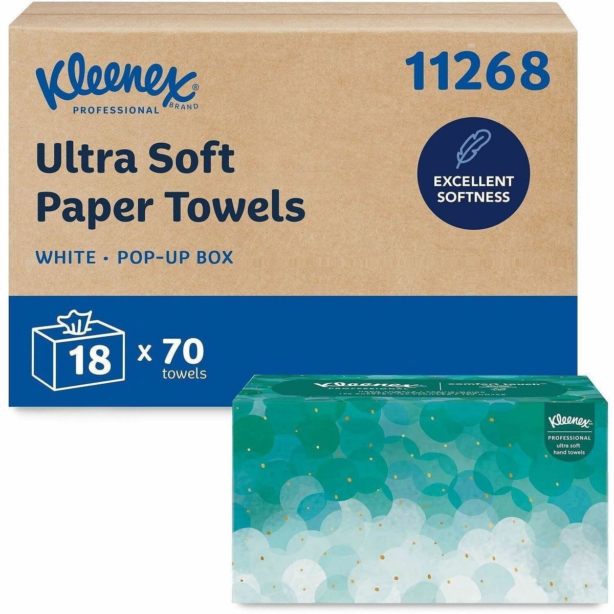 KIMBERLY-CLARK Kimberly-Clark KCC11268CT Ultra Soft Hand Towels 1-Ply (9 x 10.5, 70/Box, 18/Carton)