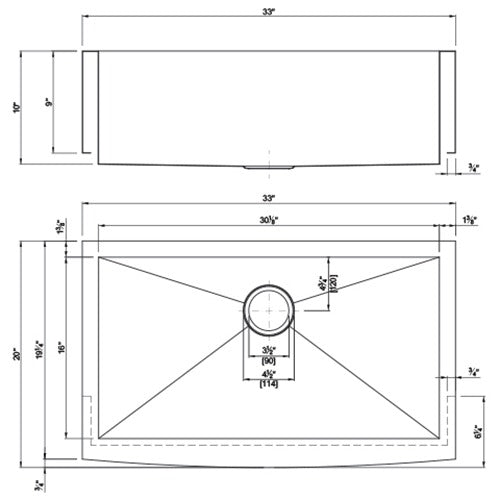 DAKOTA Dakota Plumbing Products DSZ-A3320GD Farmhouse Kitchen Sink