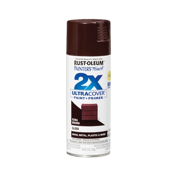 RUST-OLEUM Rust-oleum 334038 Gloss Spray Paint Kona Brown 12 Oz