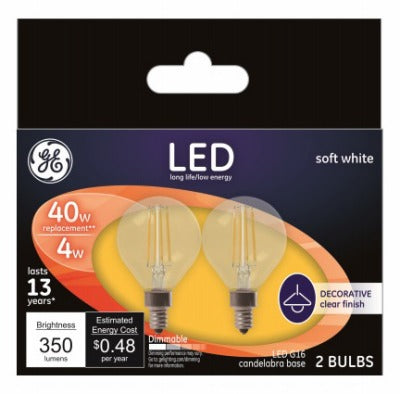 GE G E Lighting 24535 G16 Led Decorative Bulb 4W 2 Pack