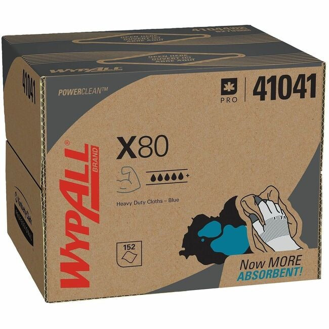 KIMBERLY-CLARK Kimberly-Clark KCC41041 WypAll X80 Hydroknit Wipers (12.5 x 16.8, 160/Carton) 41041