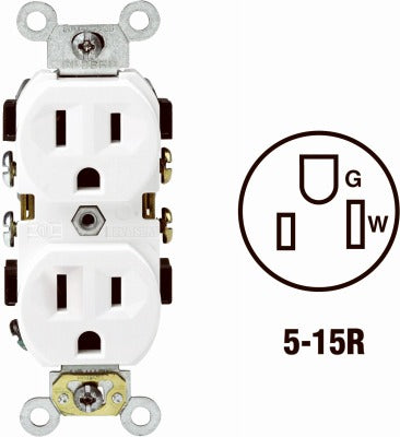 LEVITON Leviton Mfg Co S02-0BR15-0WS Duplex Outlet White 10-pack