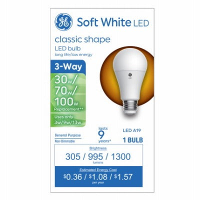 GE G E Lighting 93130562 Led 3-way A19 Bulb 13W 2700K 6 Pack
