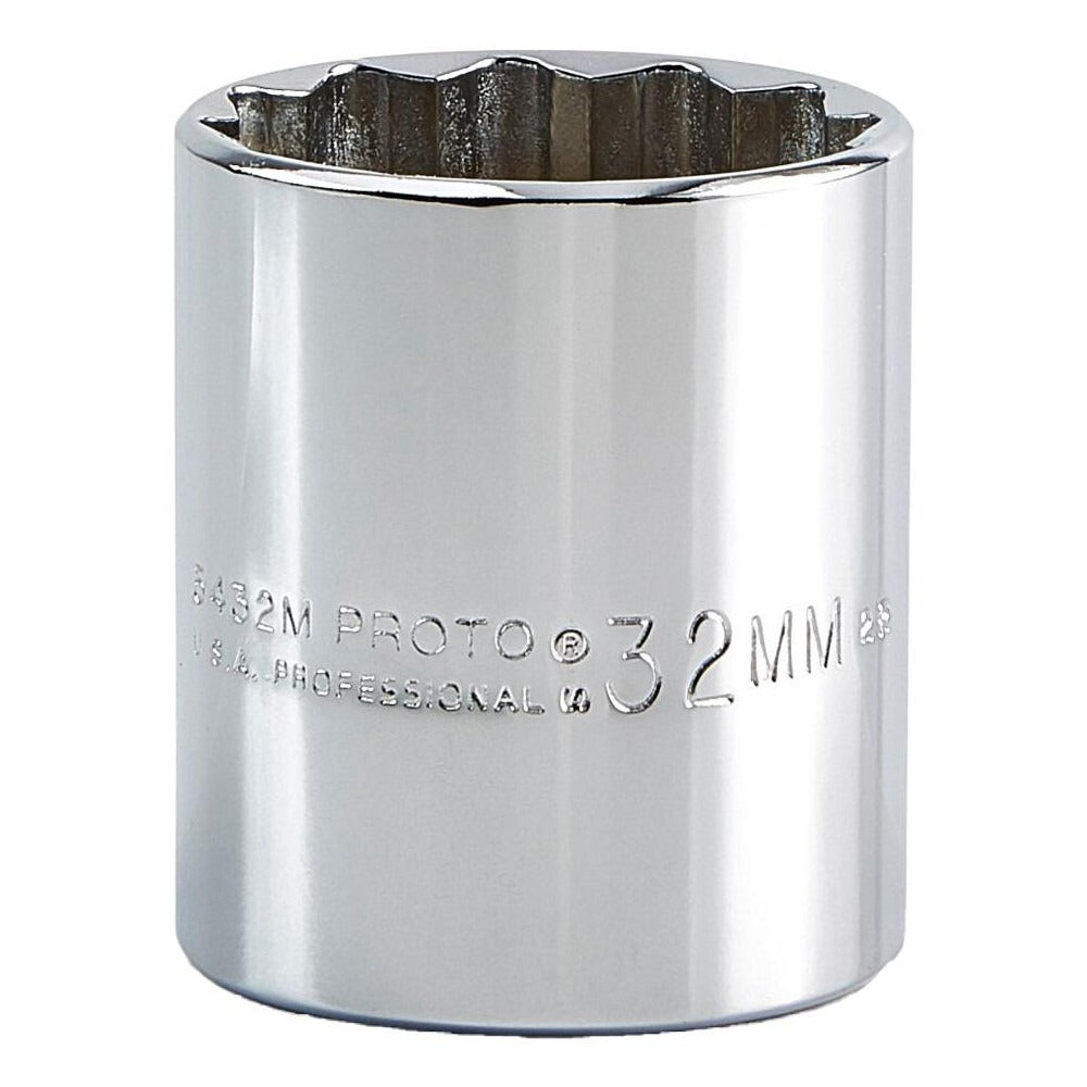 PROTO Proto J5432M Hand Socket 32mm 12-point 1/2 Drive