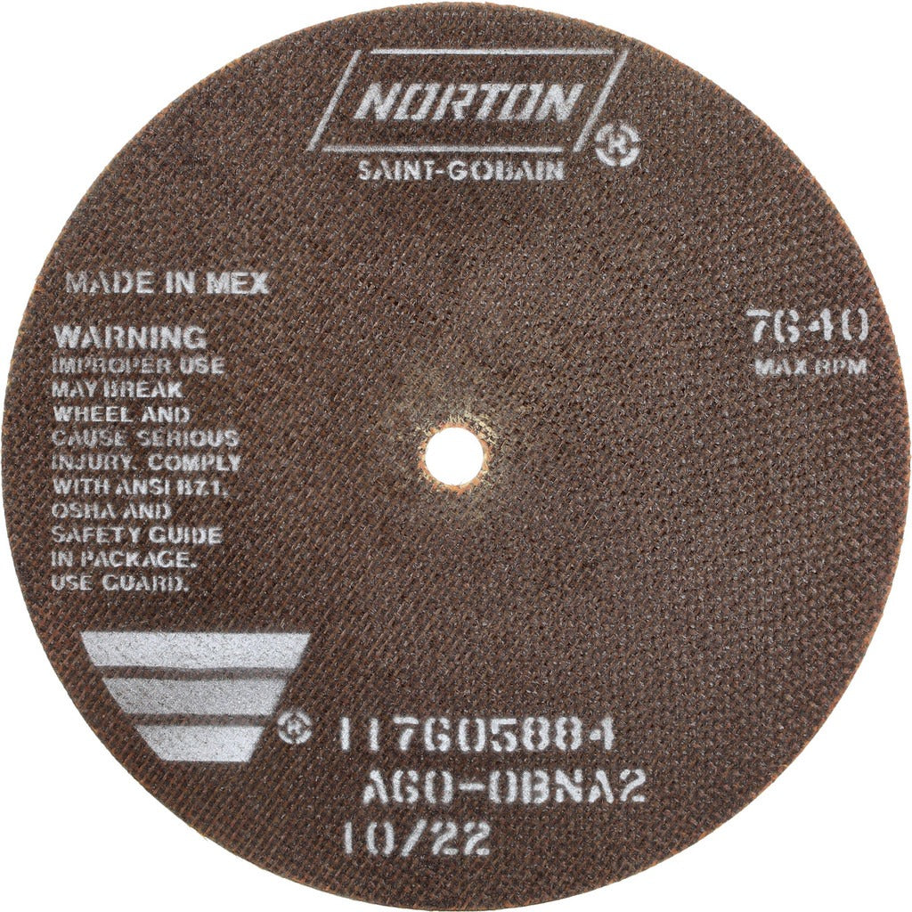 NORTON Norton 66253043009 Cutoff Wheel 8in Aluminum Oxide 60 Grit