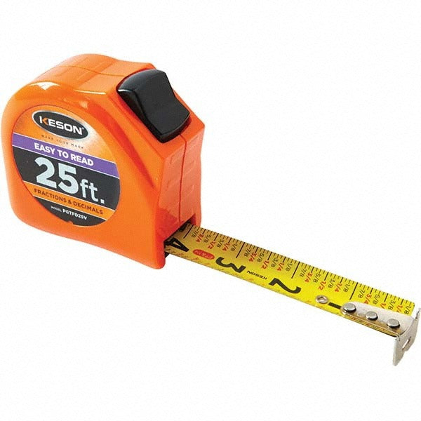 KESON Keson PGTFD25V Tape Measure 25 Ft 1 in Yellow Blade