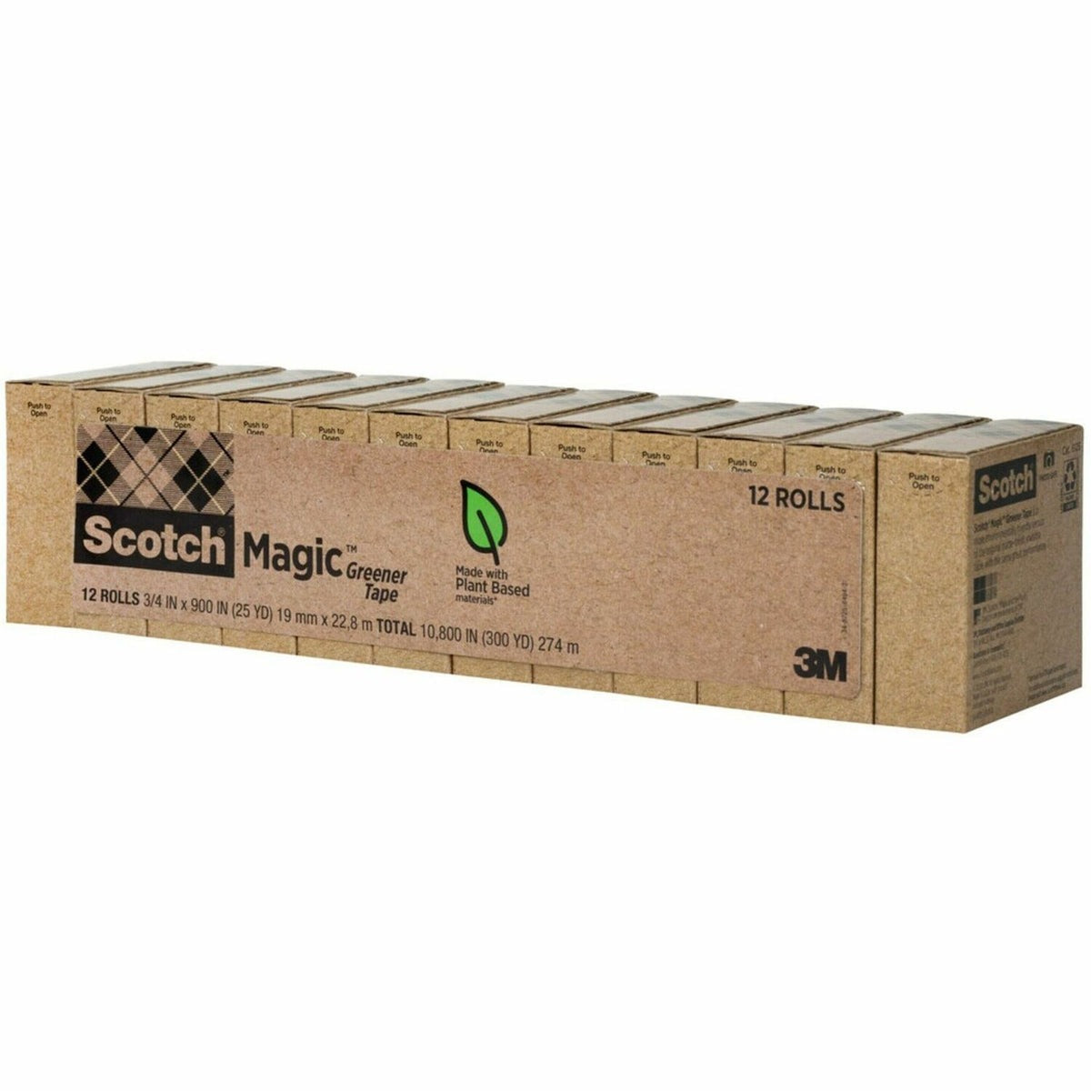 3M 3M MMM81212P Scotch 3/4 inchesW Magic Greener Tape Rolls 12 Pack