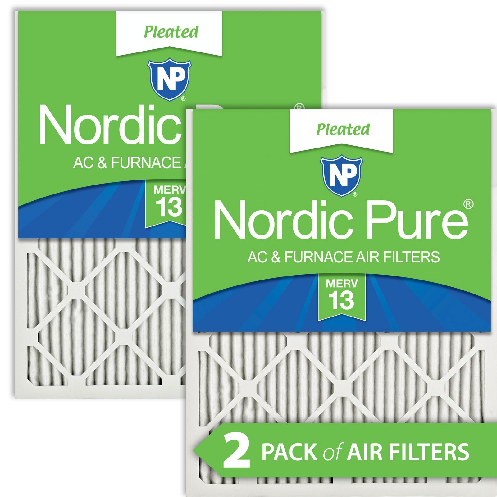 NORDIC PURE Nordic Pure 14x14x1M13-2 Pleated Air Filter Merv 13
