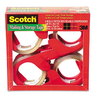 3M 3M MMM3650S4RD Long-Lasting Storage/Packaging Tape 4 Pack 1.88 in x 54.60 yd