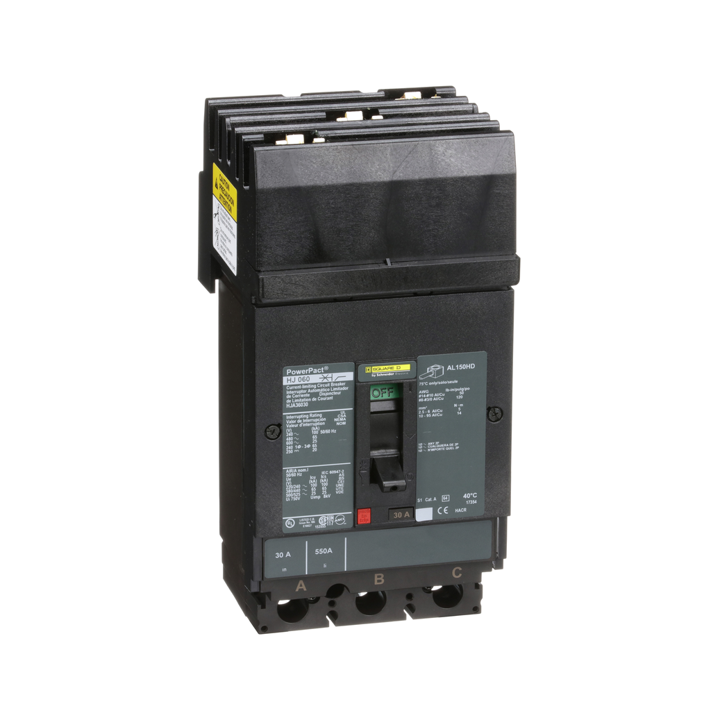 Square D HJA36030 Molded Case Circuit Breaker 600 Volt 30 Amp