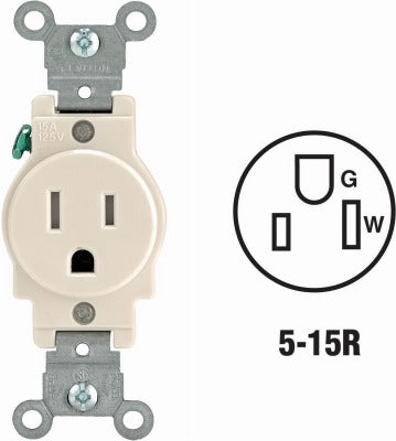 LEVITON Leviton R56-T5015-0TS Tamper-resistant Single Receptacle 10-pack