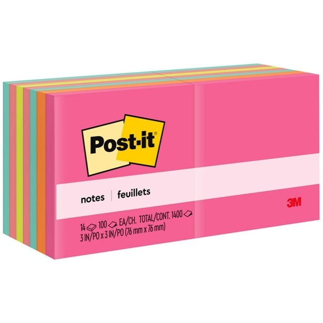 3M 3M MMM65414AN Post-it Notes Original Pads 3 x 3 in (14 Pads) 654-14AN