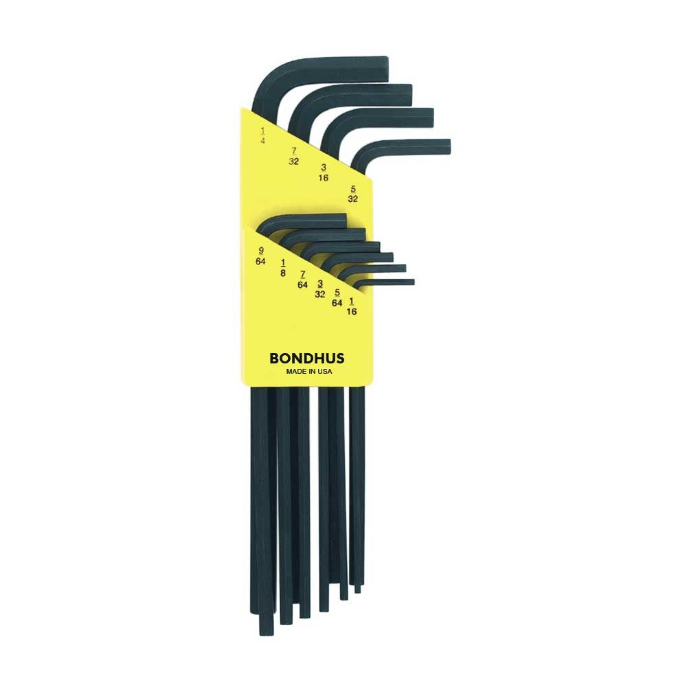 BONDHUS Bondhus 12138 10-Piece SAE L-Shape Hex Key Set (Long)