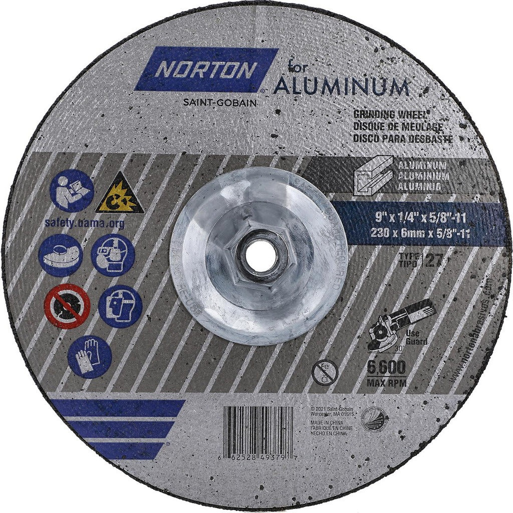 NORTON Norton 66252849379 Type 27 Grinding Wheel 9in 20 Grit