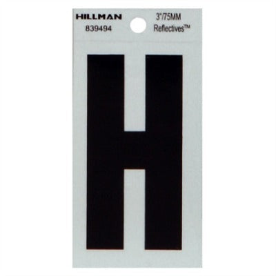 HILLMAN Hillman Fasteners 839494 Adhesive Letter H 3 Inch Black