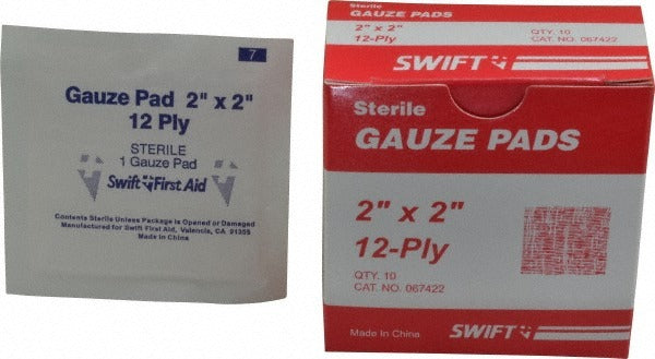 NORTH SAFETY North 067422 Sterile Gauze Pad 2x2 Inches White 10 Pack
