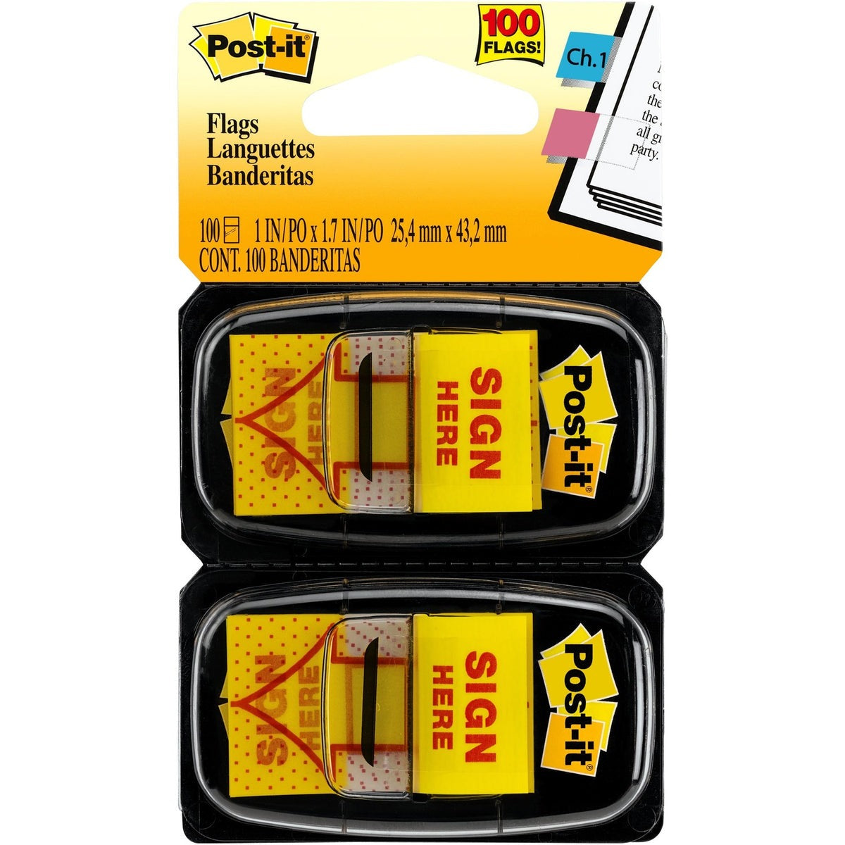 3M 3M MMM680SH2 Page Marker 1 in x 1.7 in (2 pads of 50 sheets) 680-SH2