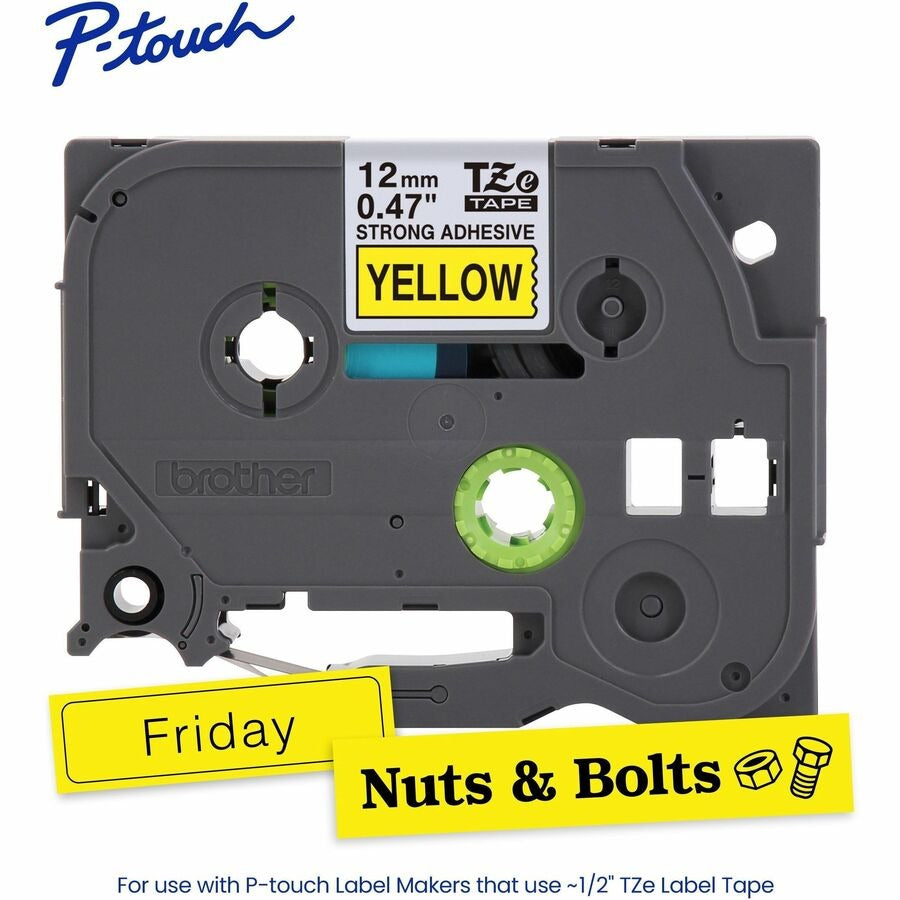 BROTHER Brother BRTTZES631G P-touch TZeS631 Strong Adhesive Laminated Label Tape (12mm x 8m) TZES631G