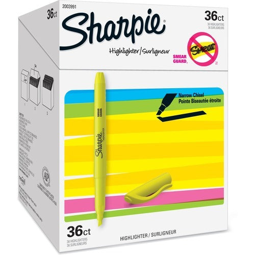 SHARPIE Newell Brands SAN2003991 Yellow Highlighter Box of 36