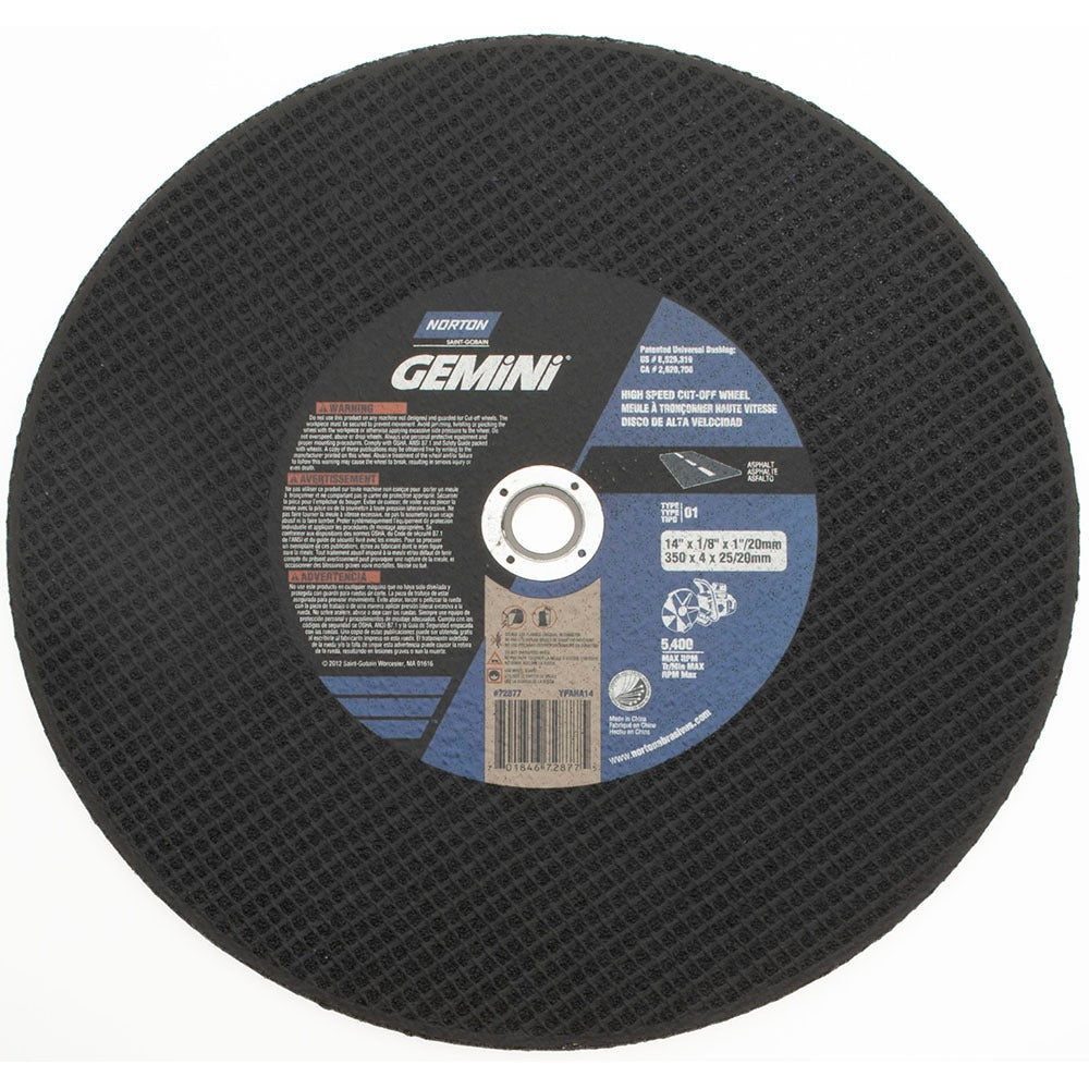 NORTON Norton 70184672877 Cut-off Wheel 14 in Silicon Carbide
