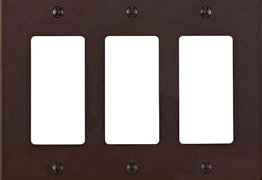 LEVITON Leviton pj263-b 3-gang Decora Gfci Wallplate Midway Brown