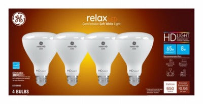 GE G E Lighting 43073 BR30 Led Bulb 8W Soft White 4 Pack